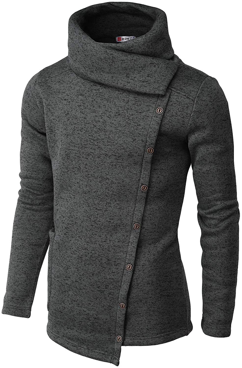 H2H Mens Casual Slim Fit Pullover Knitted Turtleneck Sweaters Long ...