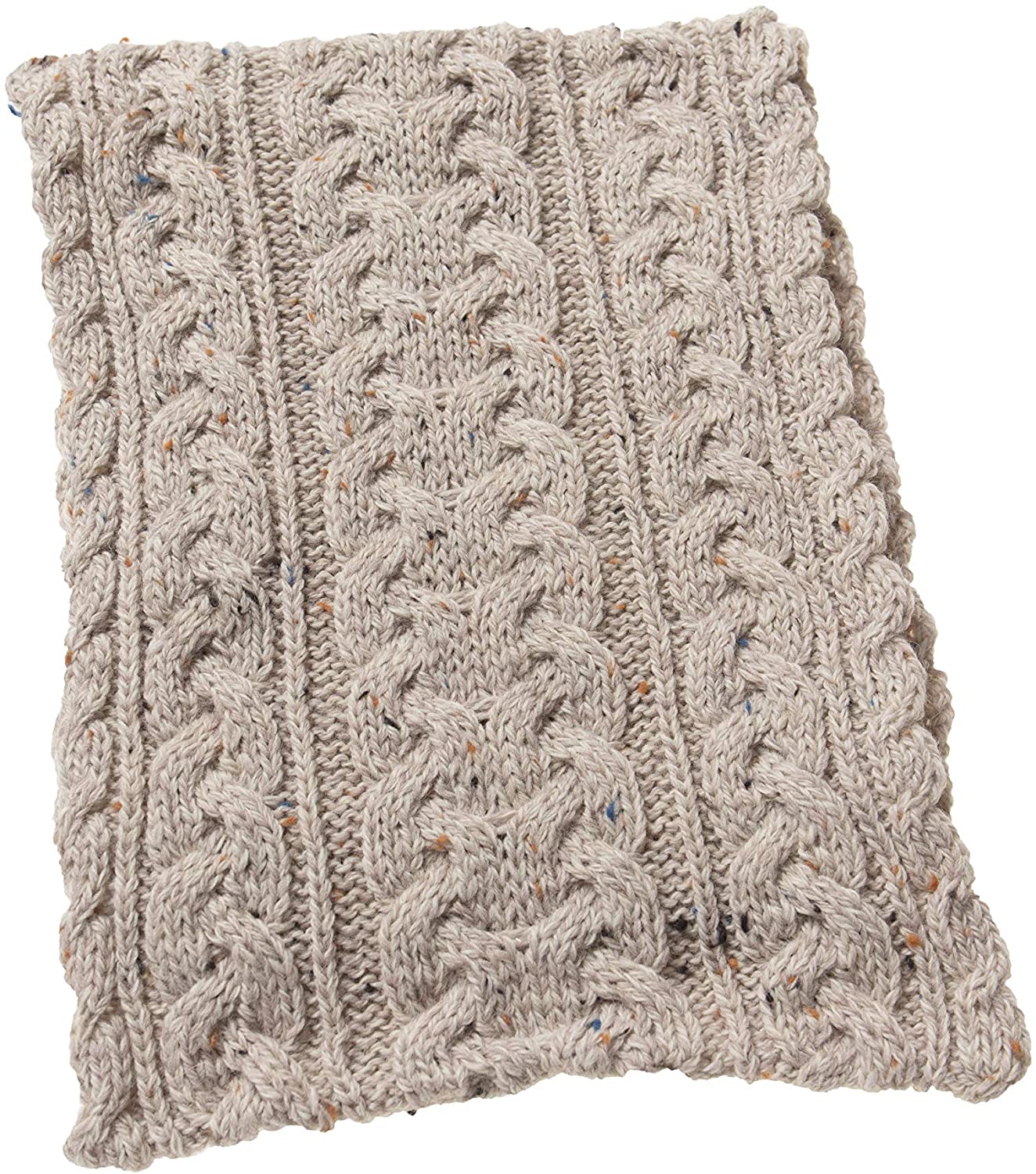 Aran Crafts Irish Cable Knitted Heavyweight Scarf 10x64 100% Merino Wool 