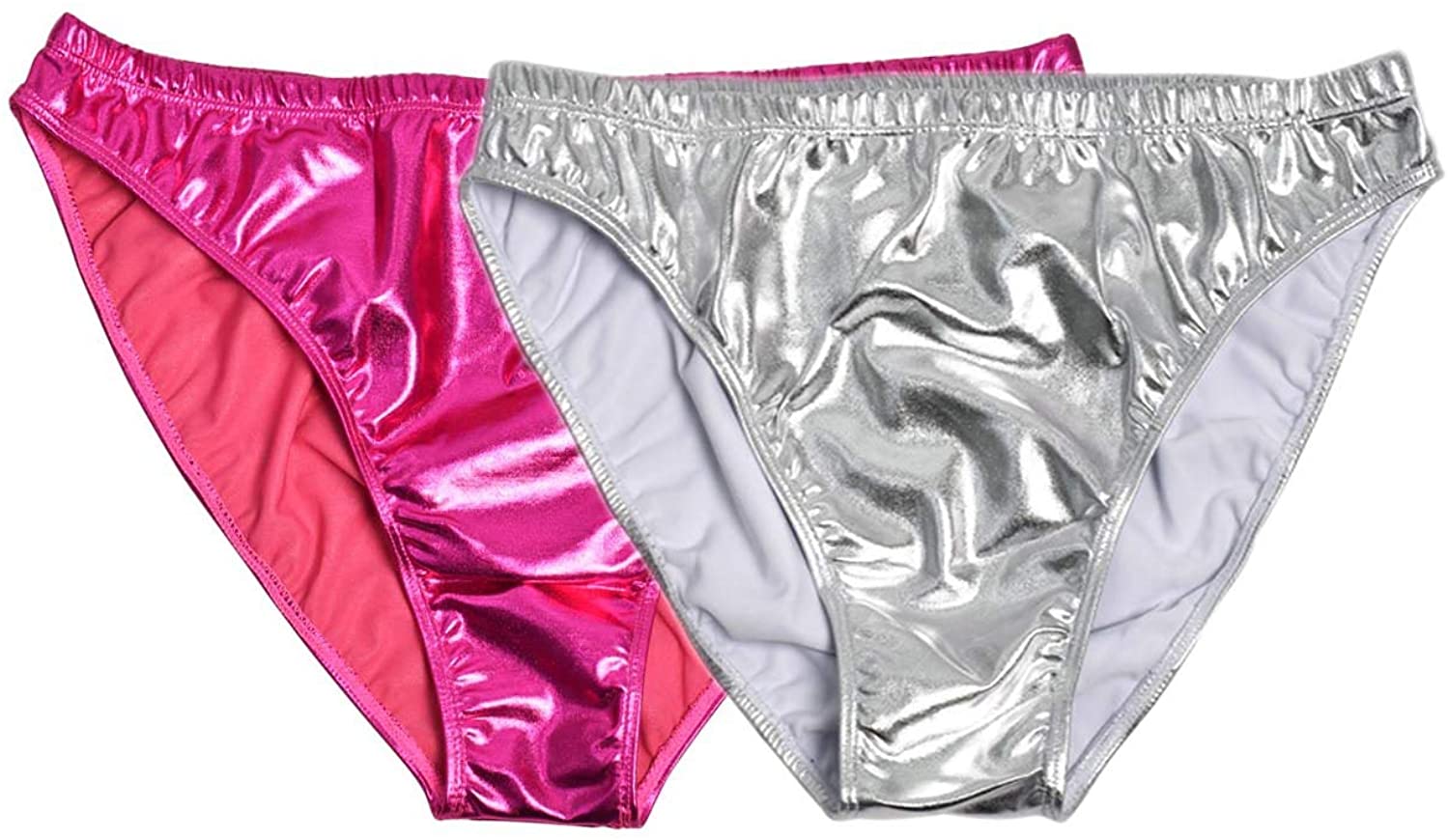 Kepblom Women Shiny Metallic Panty Briefs High Cut Ballet Dance Underwear  Shorts 