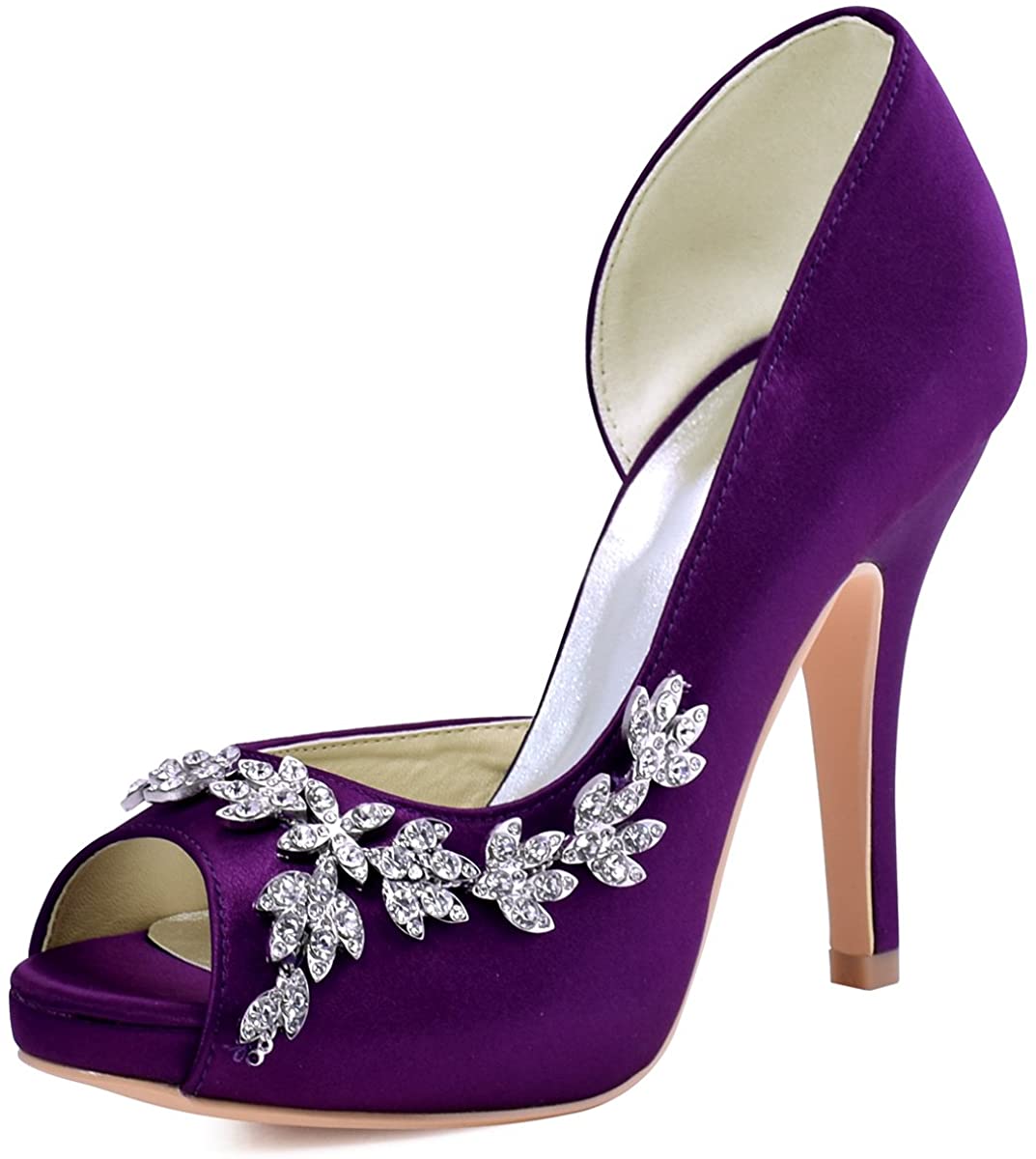 ElegantPark Wedding Shoes for Bride High Heel Platform Bridal Shoes ...