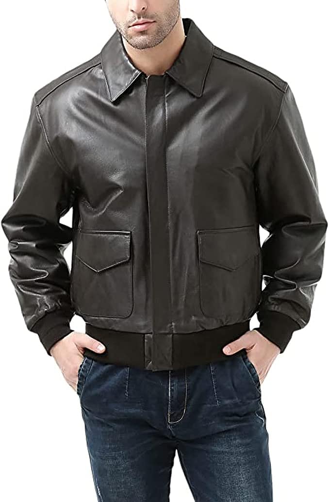 Landing Leathers Men Air Force A-2 Leather Flight Bomber Jacket ...