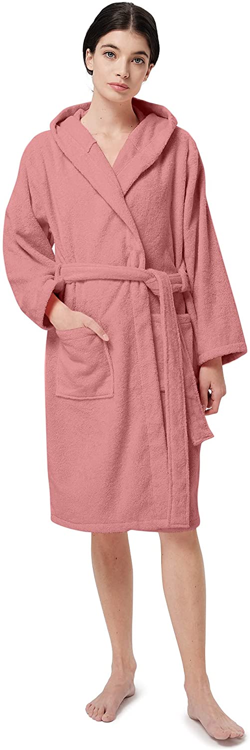 thumbnail 8  - SIORO Women&#039;s Hooded Terry Cloth Classic Bathrobe Towel Knee Length Cotton Robe 