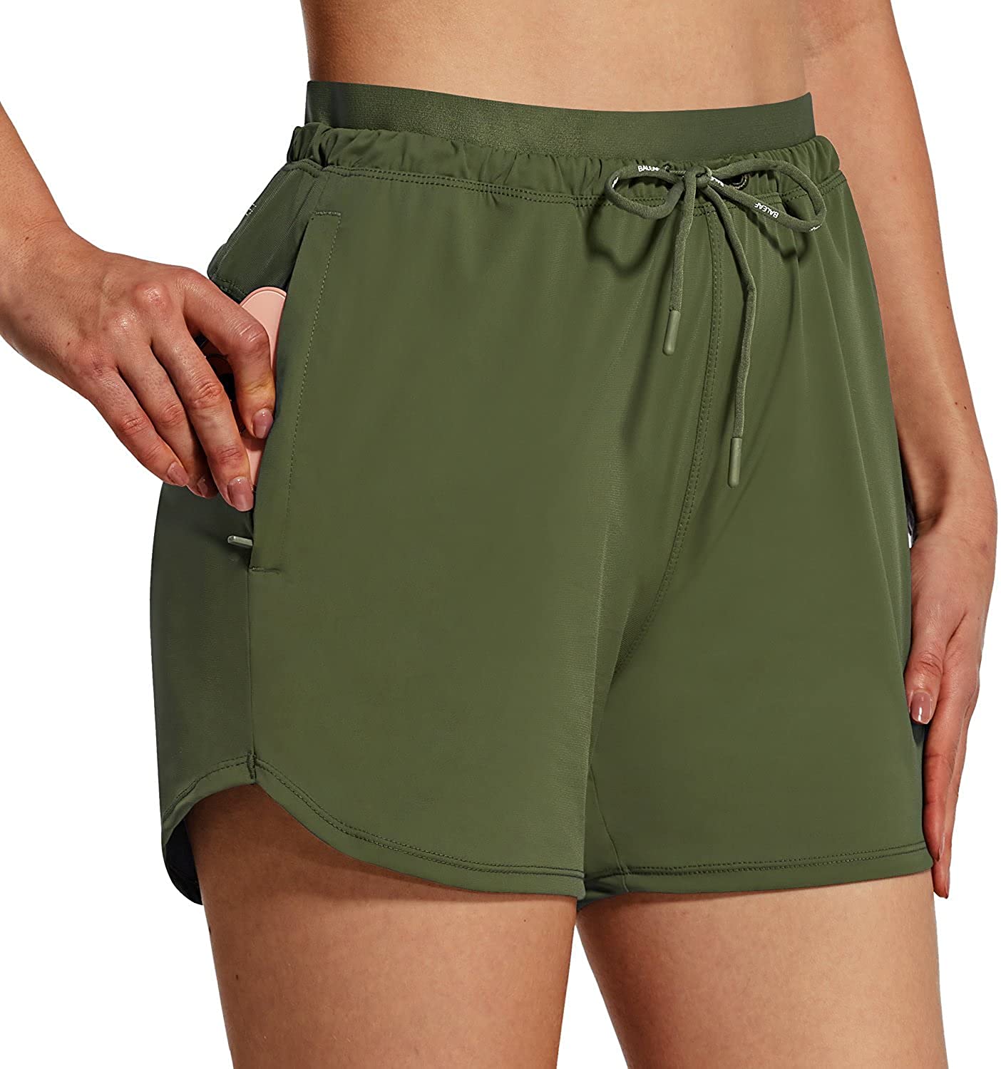  BALEAF Womens 4.5 Camping and Hiking, Outdoor Lifestyle Shorts  Quick Dry Rip Stop Lightweight Athletic Shorts Stretch with Chop Pork  Pockets Zipper UPF 50+, Large, Khaki : Clothing, Shoes & Jewelry