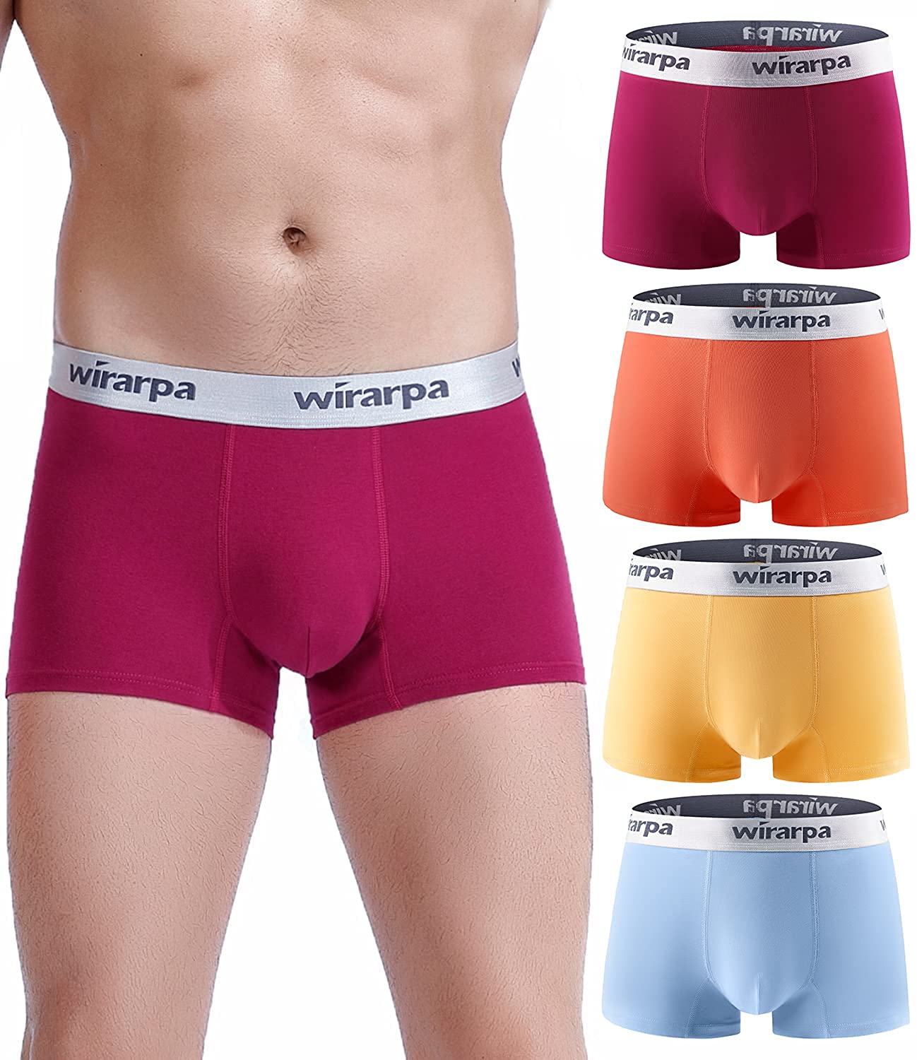 wirarpa Men's Cotton Trunks Soft Stretch Wide Waistband Underwear