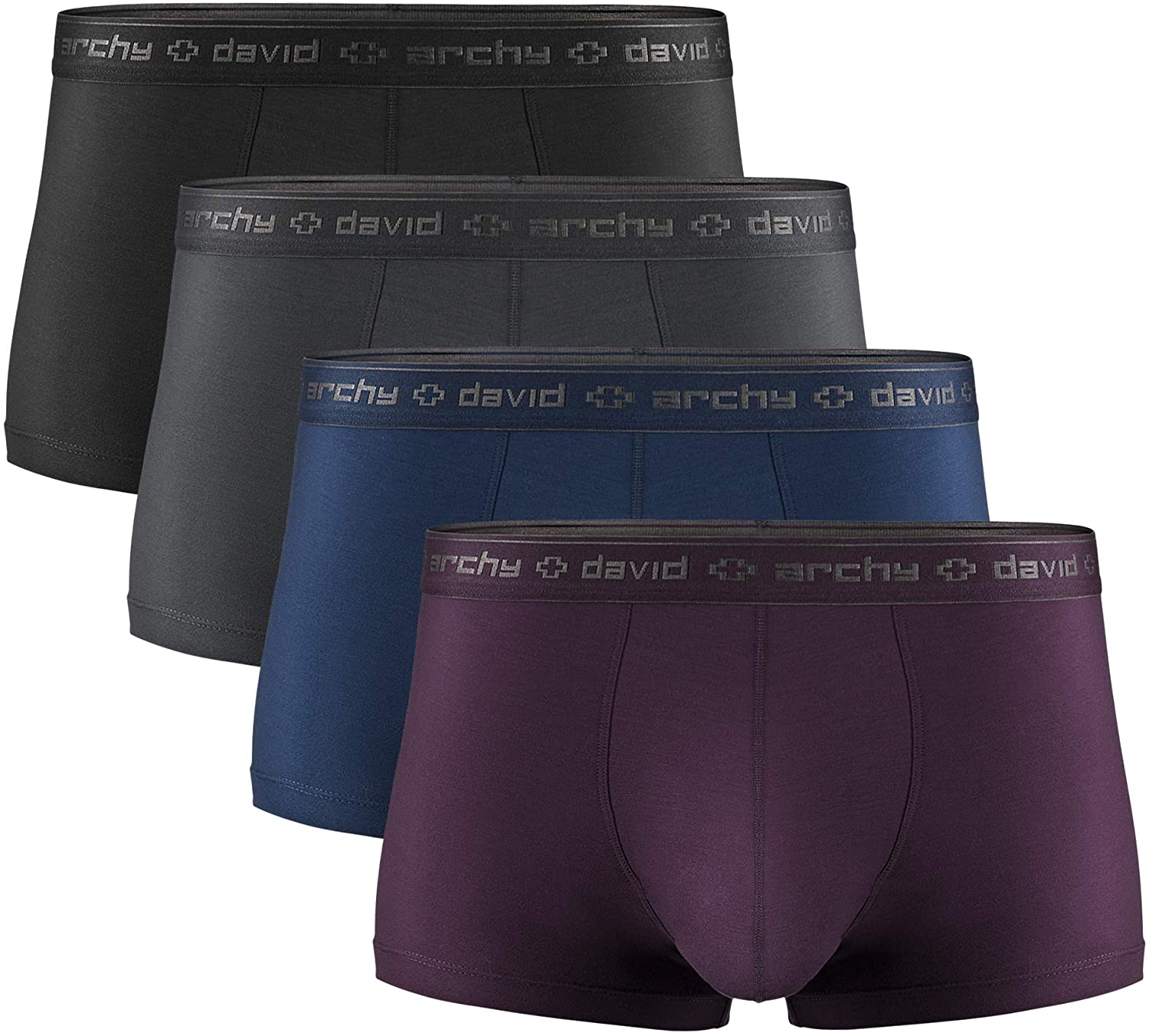 DAVID ARCHY Men's Dual Pouch Underwear Micro Modal Trunks