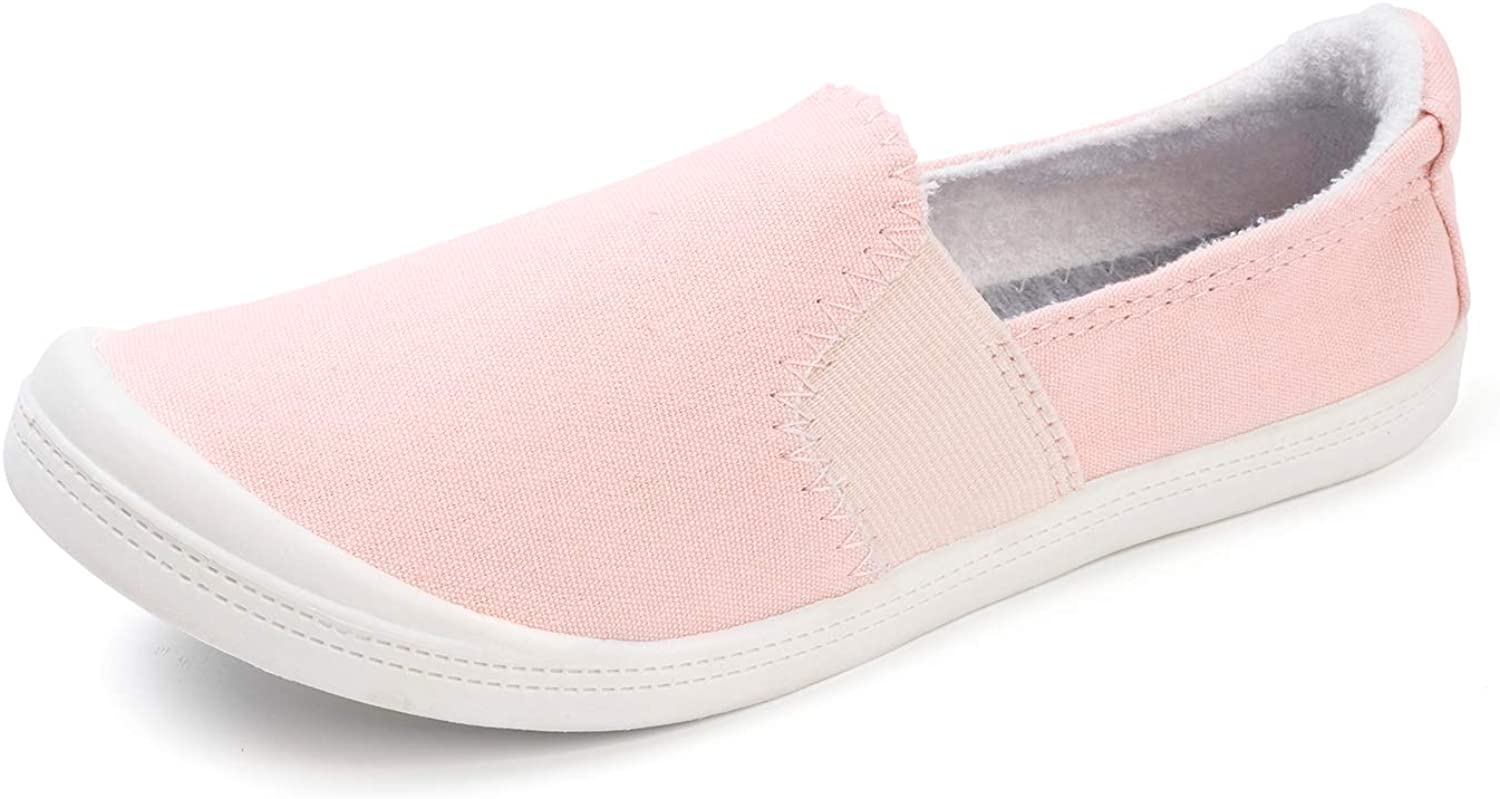 FUNKYMONKEY Women's Canvas Slip On Shoes Casual Flats Comfort Sneakers