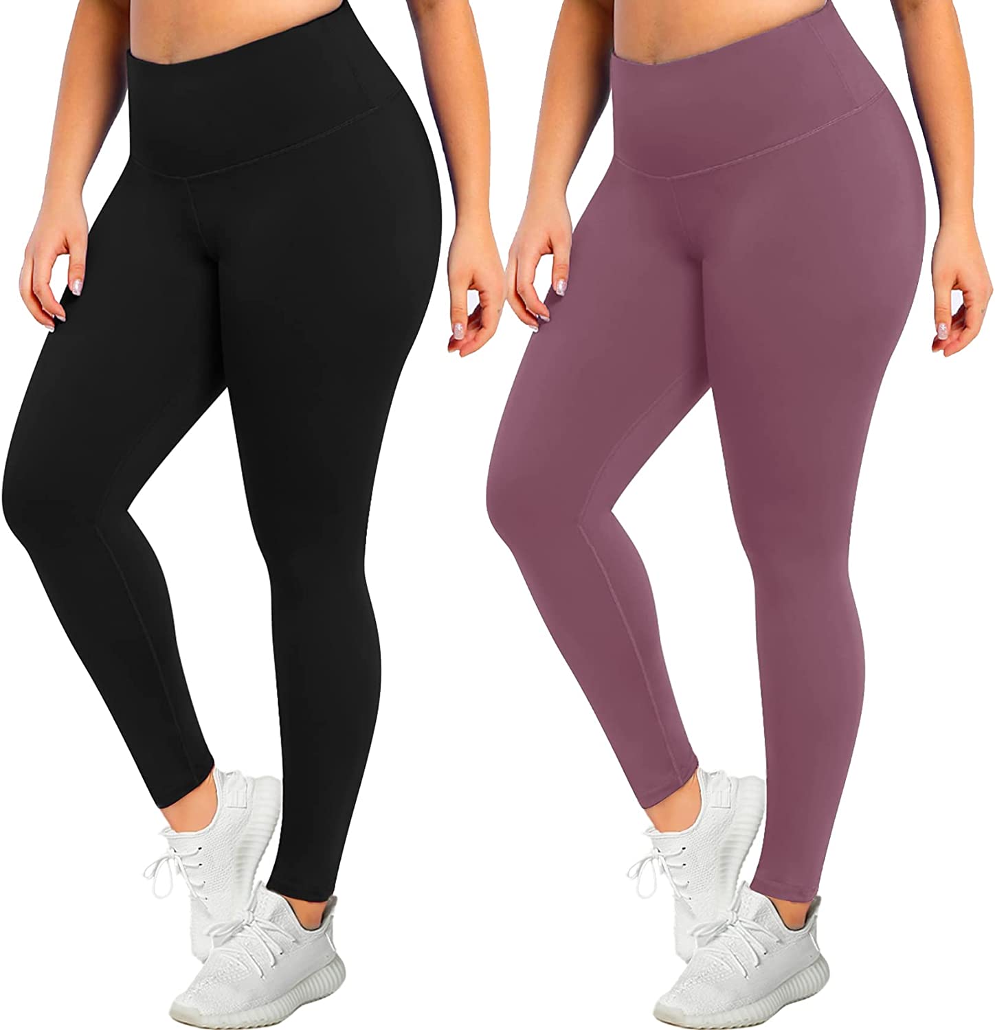  MOREFEEL Plus Size Leggings for Women with Pockets-Stretchy  X-4XL Tummy Control Yoga Pants Equestrian Sports Breeches : Clothing, Shoes  & Jewelry