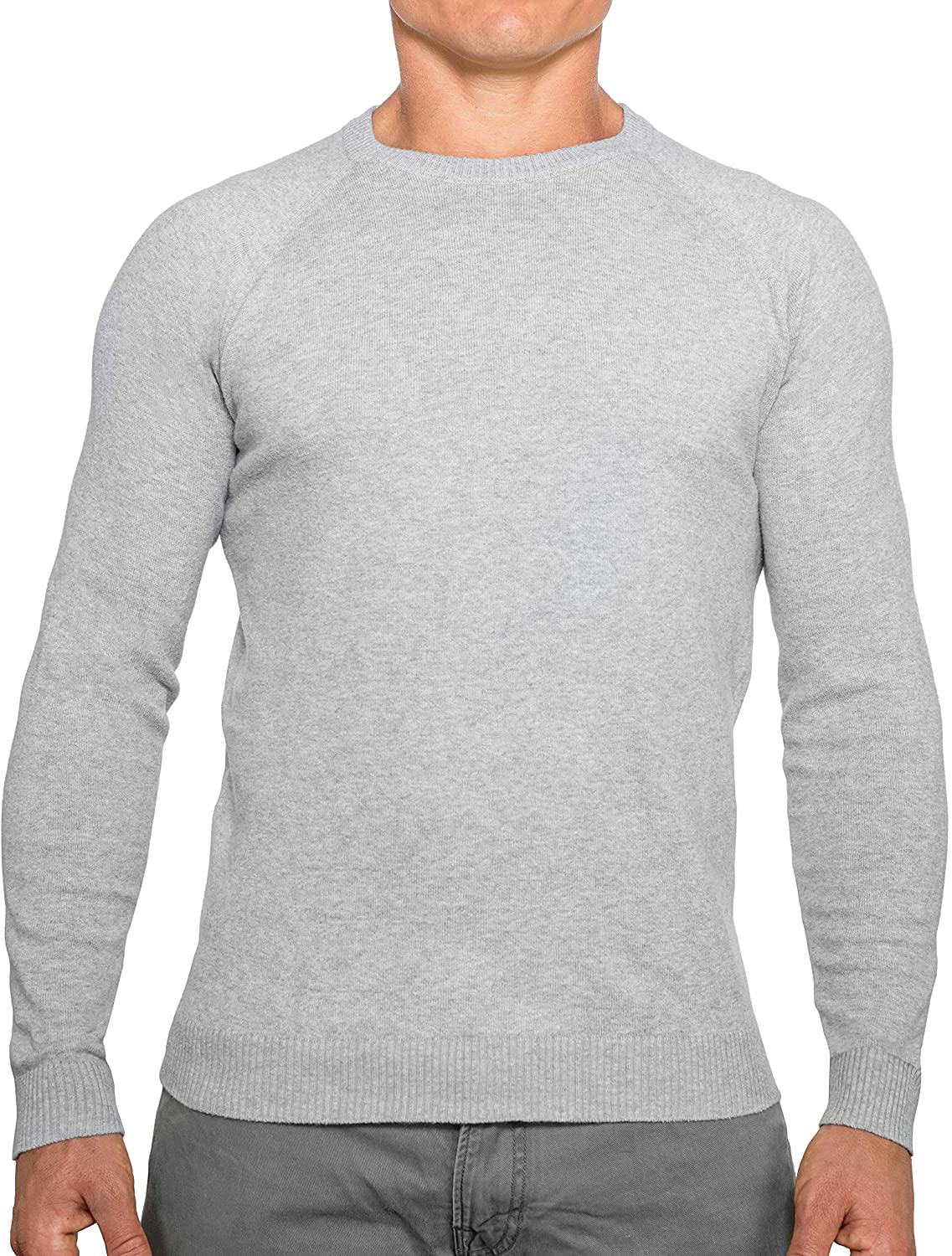 CC Perfect Slim Fit Crewneck Sweaters for Men, Lightweight Breathable Mens  Sweater