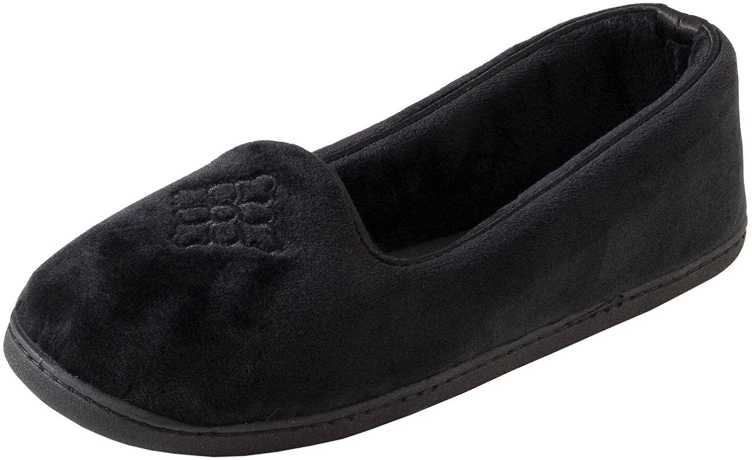 dearfoams women's rebecca microfiber velour slipper