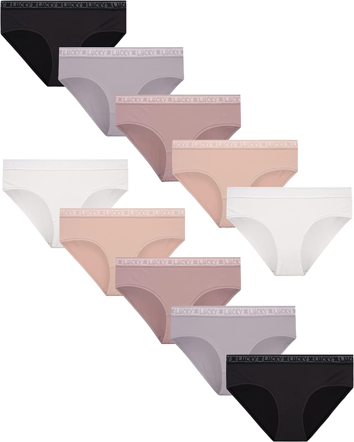 Lucky Brand Women's Underwear - 10 Pack Microfiber Hipster Briefs