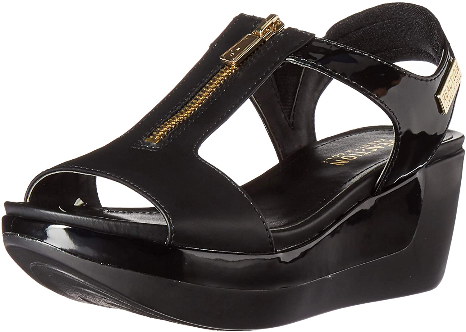 Kenneth Cole REACTION Womens Pepea T-Strap Platform Sandal Wedge Sandal