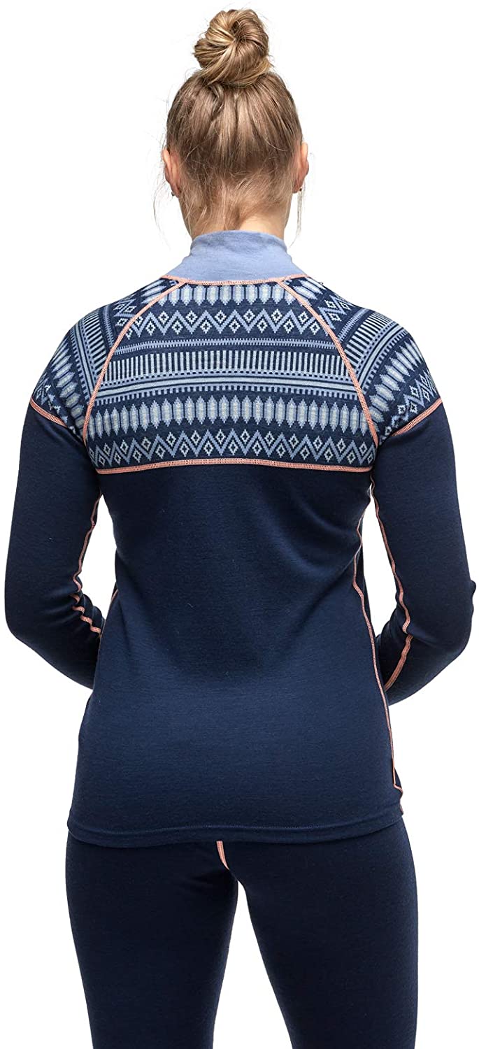 Kari Traa Women S Lokke Half Zip Baselayer Top Premium 100 Merino Wool Fitted Ebay
