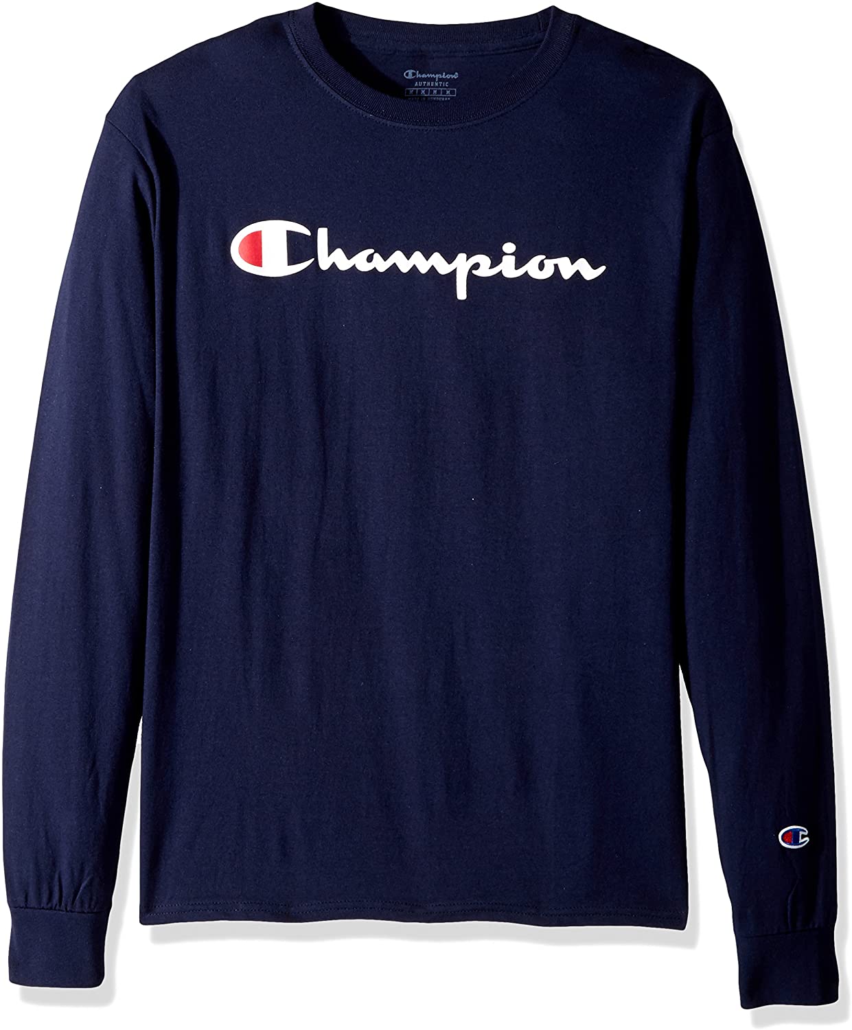 Champion Men's Classic Jersey Long Sleeve Script T-Shirt | eBay