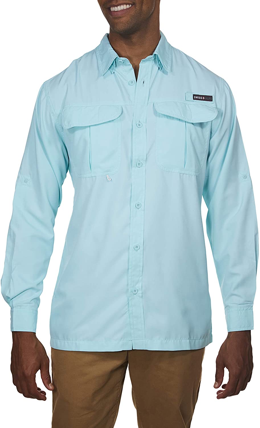  Swiss Alps Mens Long Sleeve Lightweight Breathable Outdoor Fishing  Shirt Alaskan-Blue Small : Clothing, Shoes & Jewelry