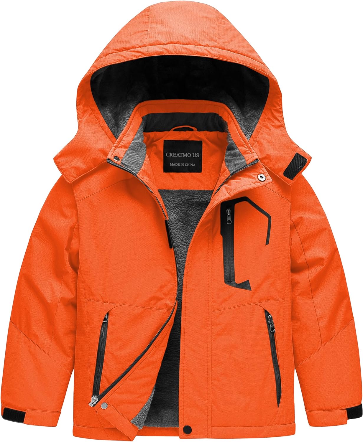 CREATMO US Boy's Water Resistant Winter Coats Warm Fleece Lined Outwear  Windbreaker Ski Jacket