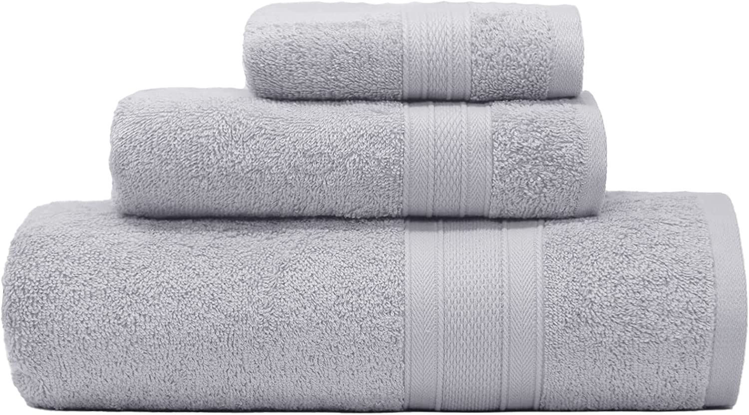 Trident Soft N Plush 6 Piece Cotton Bath Towel Set, Charcoal Gray