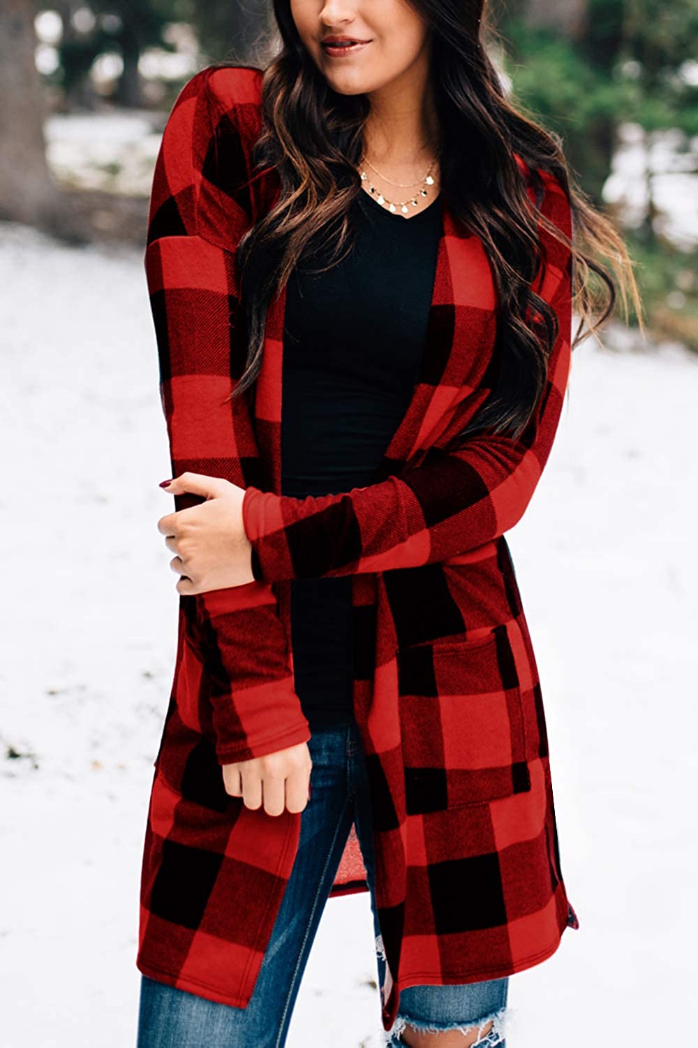 Flannel cardigan clearance