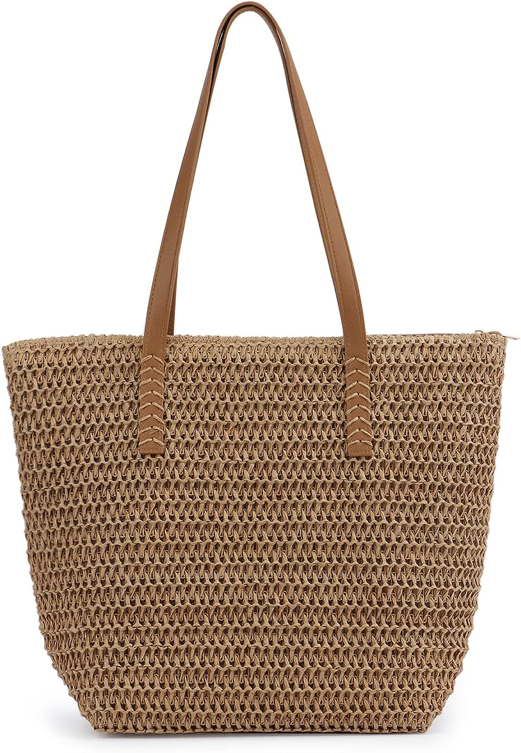 Women's Handwoven Straw Beach Tote Bag