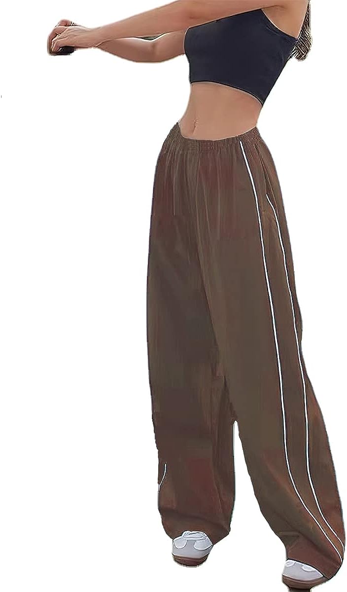 XPONNI Xponni Track Pants Women Baggy Pants Y2K Pants Womens Fall Fashion  2022 Fall Pants For Women 2022 (Beige,S,Small)