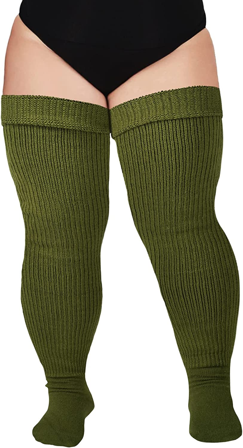 LOUSGUTA Plus Size Thigh High Socks for Thick Thighs- Extra Long