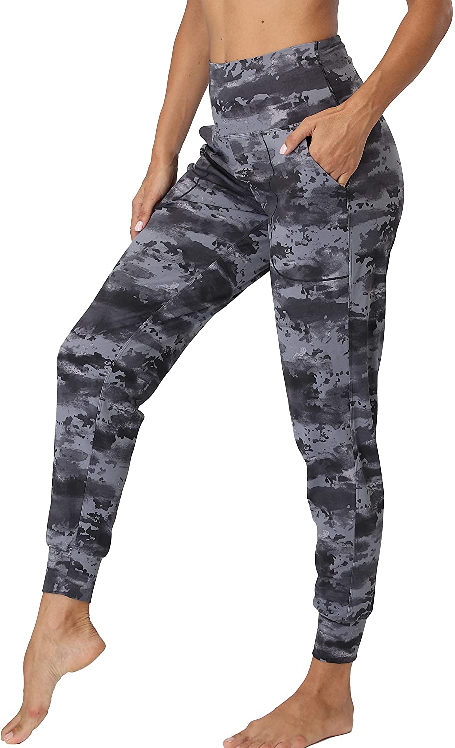 Buy Oalka Women's Joggers Drawstring Running Pants Workout Hiking  Sweatpants with Pockets, Grey White Frog, X-Large at