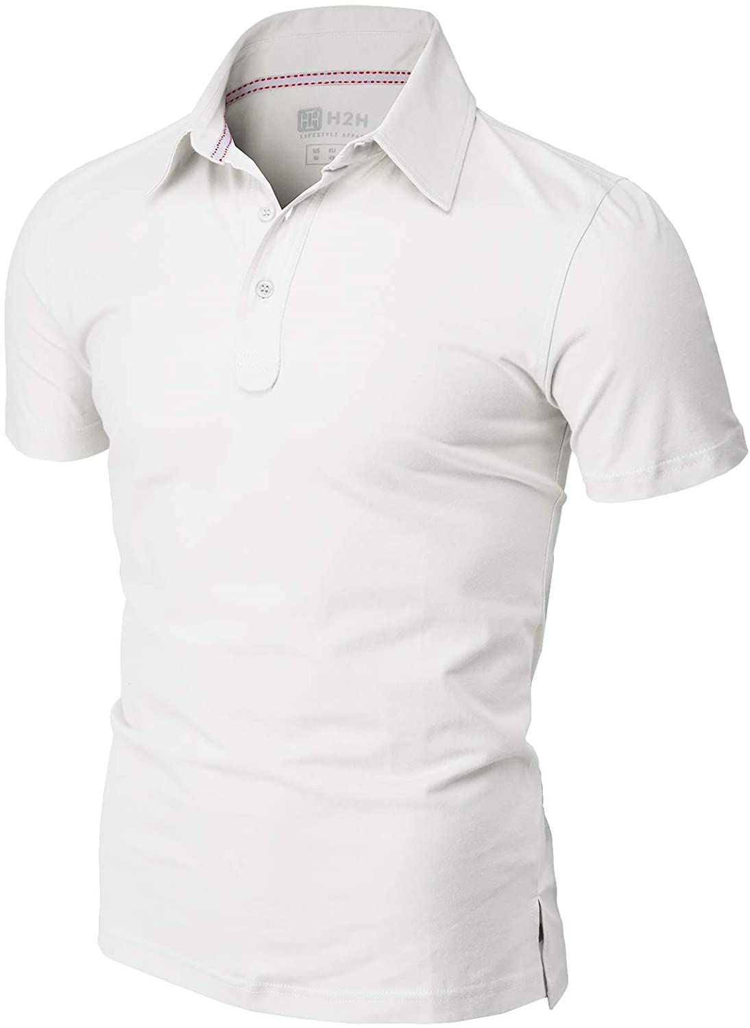 H2H Mens Casual Slim Fit Polo Shirts Short Sleeve Solid Various Styles