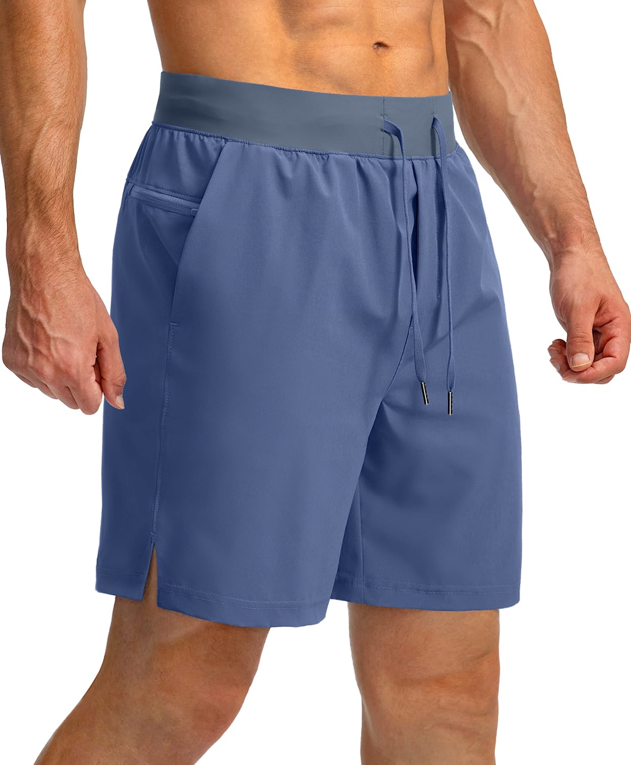 Men's Running Shorts with Zipper Pockets 7 Inch Lightweight Quick