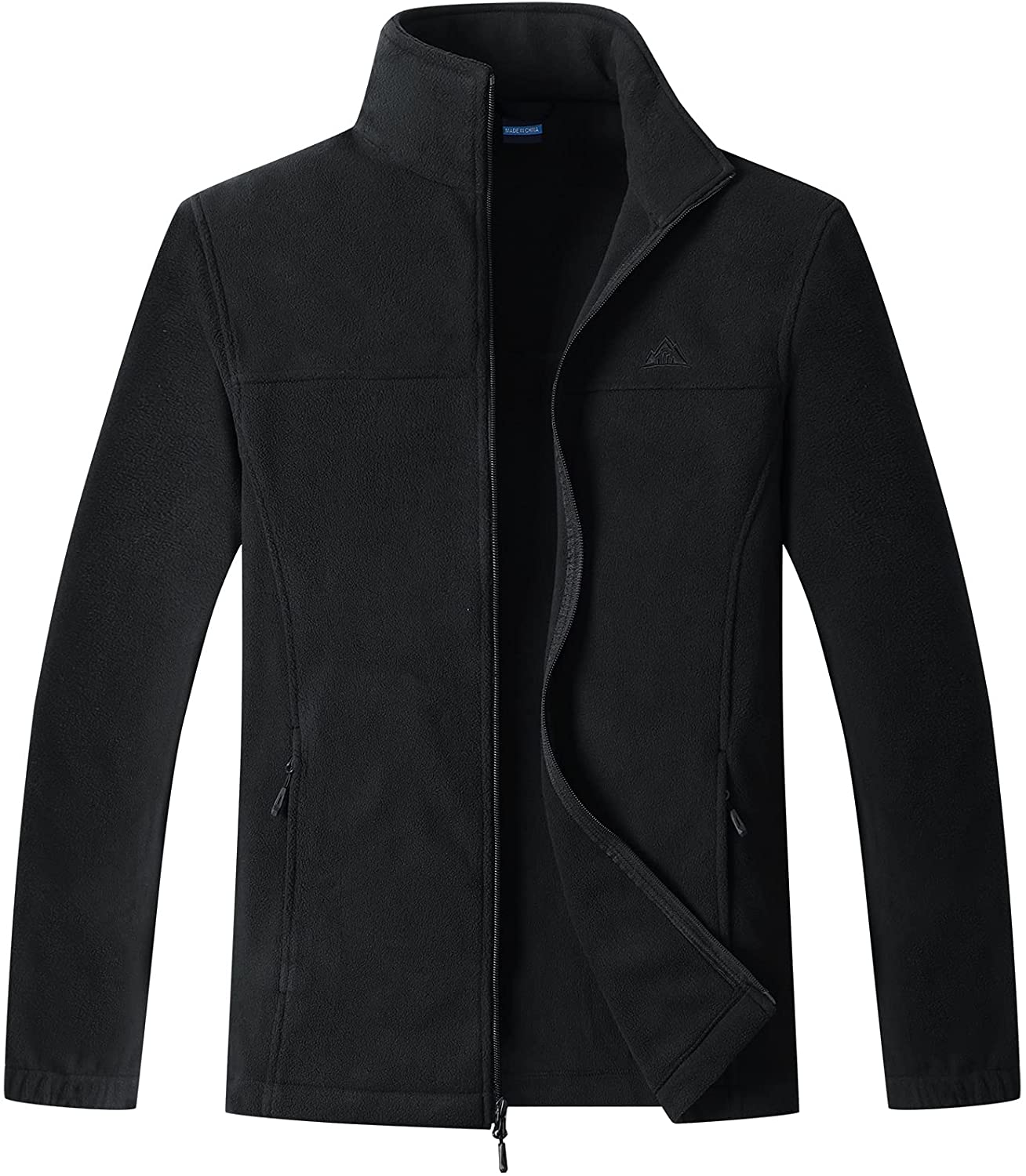 Men's Lightweight Full Zip Soft Polar Fleece Jacket Outdoor Recreation Coat With Zipper Pockets