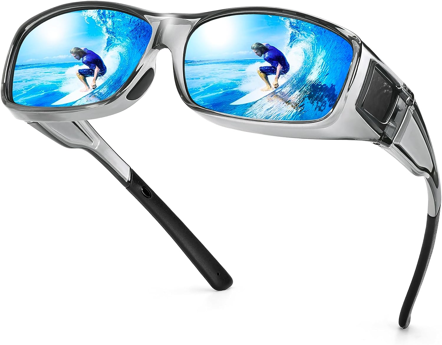 Peekaco Polarized Sunglasses Fit Over Glasses for Men Women, Wrap