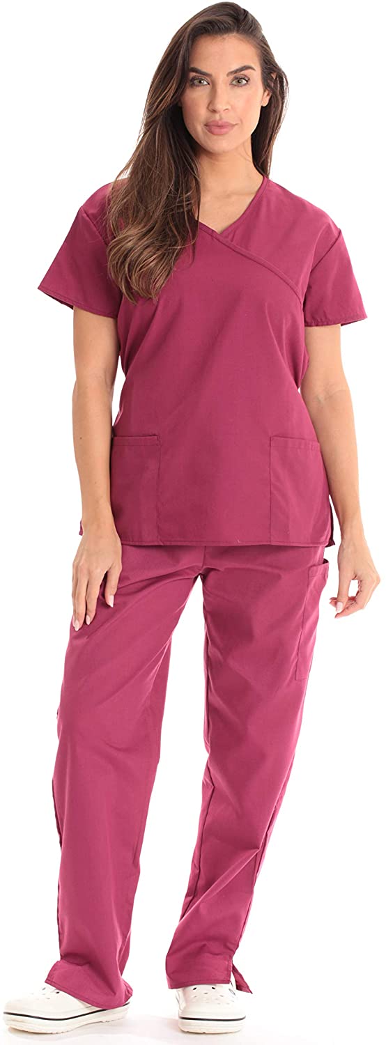 Just Love Women's Scrub Sets Medical Scrubs (Mock Wrap