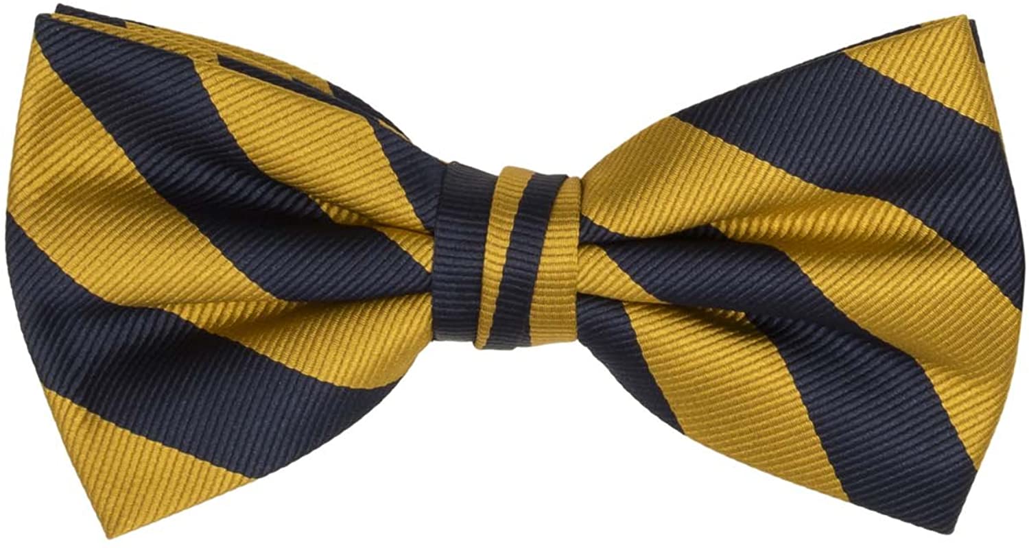 Orange Navy Jacob Alexander Stripe Woven Mens College Striped Extra Long Tie