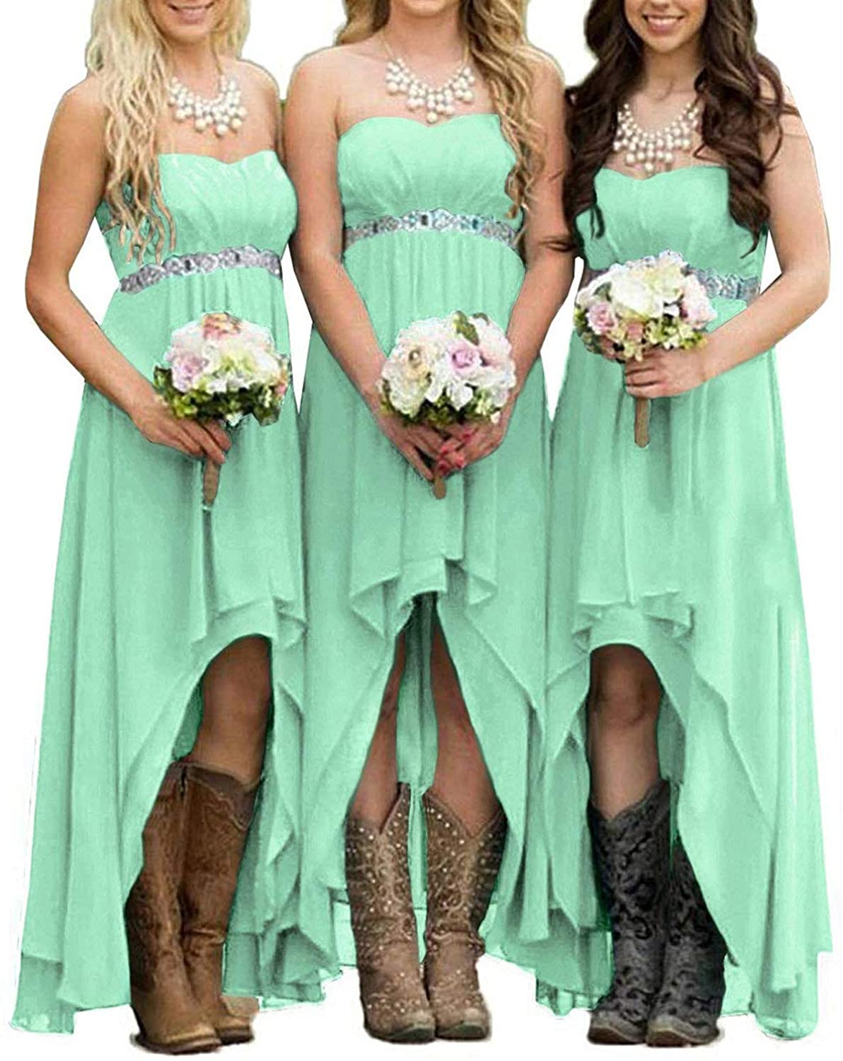 Teal country sales bridesmaid dresses