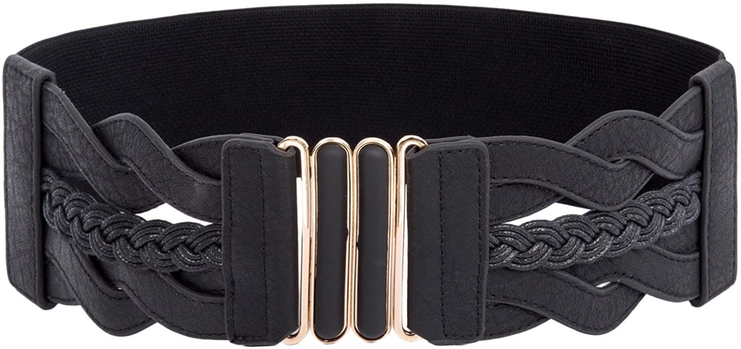 GRACE KARIN Women Vintage Elastic Stretchy Retro Wide Waist Cinch Belt 