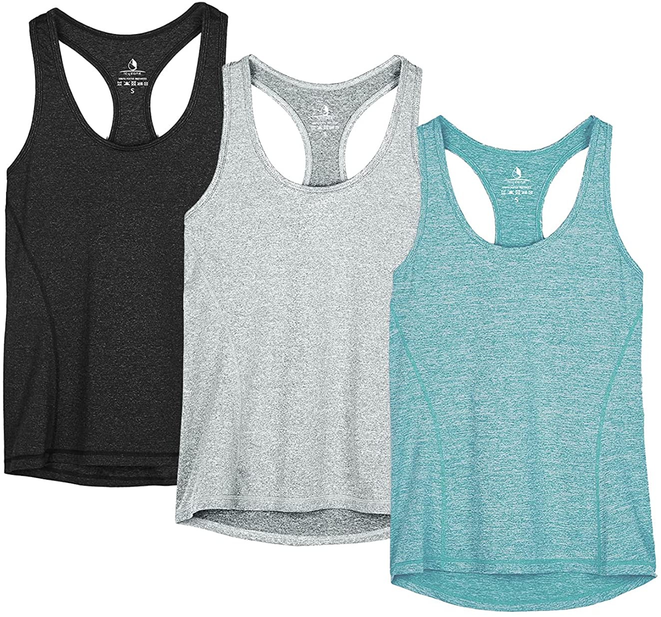 icyzone Workout Tank Tops for Women - Racerback Athletic Yoga Tops, Running  Exer