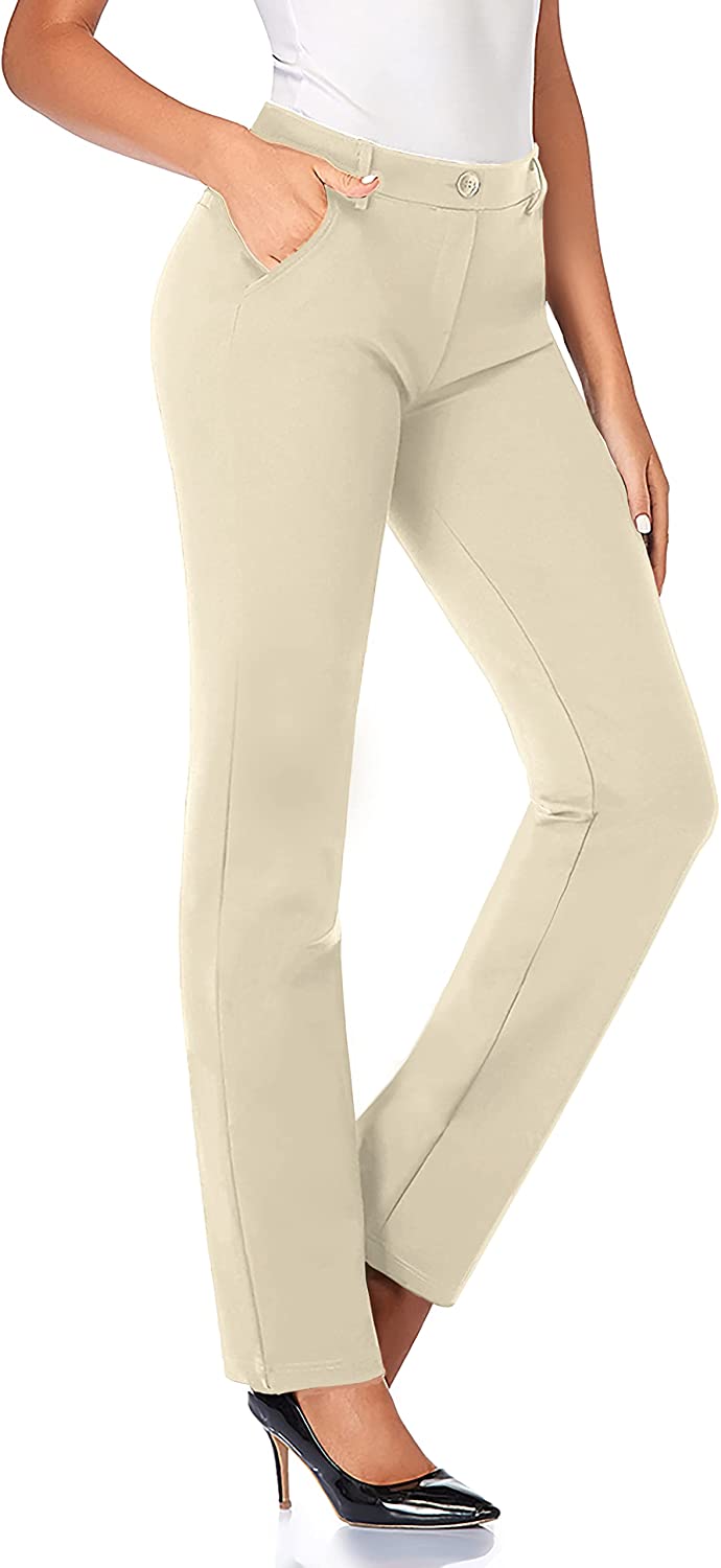 Petite Regular for Office Work Business Tapata Women's 28''/30''/32''/34'' Stretchy Bootcut Dress Pants with Pockets Tall 