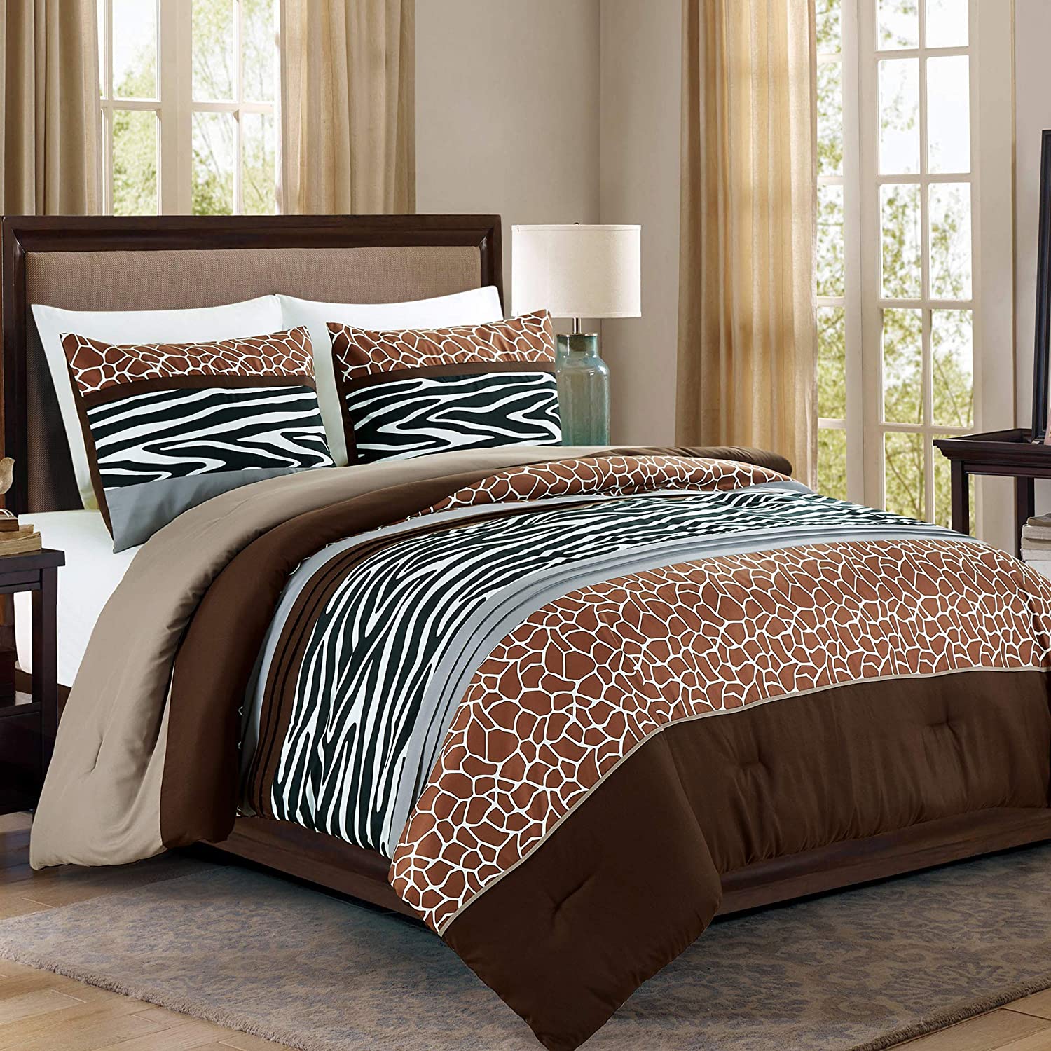 Animal Safari Print King Comforter Set, Safari Bedding Sets King