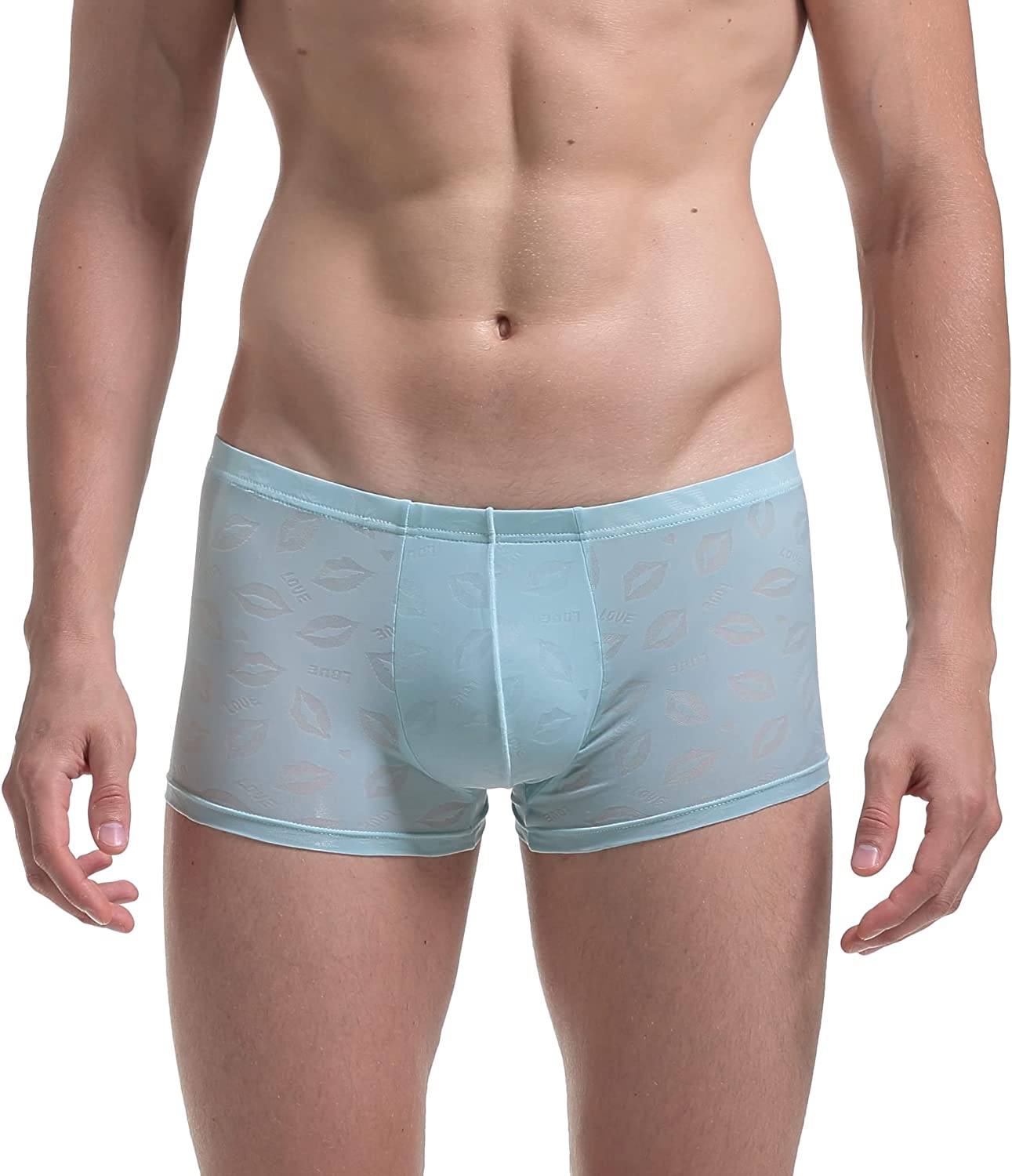 SEAUR Pouch Boxer Briefs for Men Breathable Ice Silk Underwear U Convex  Shorts L
