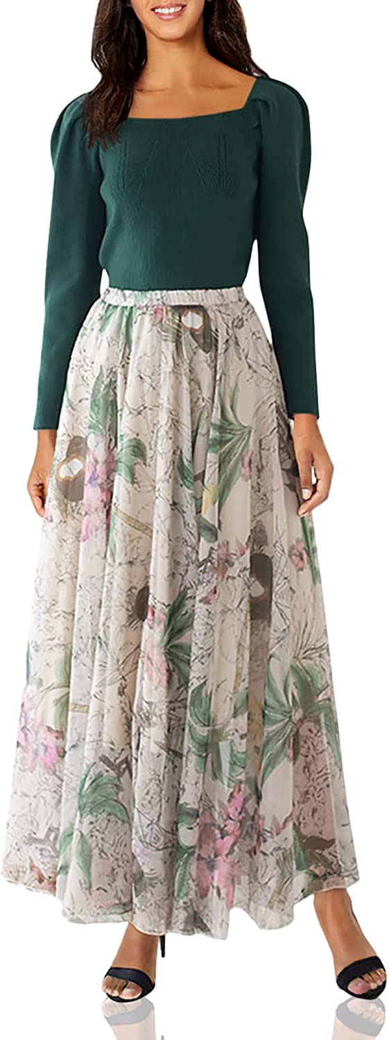CHICWISH Women's Floral Watercolor Flower Maxi Palestine