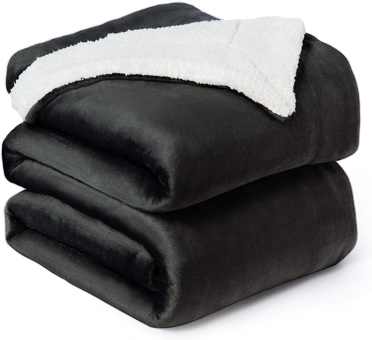 Bedsure Sherpa Fleece Blanket Twin Size Navy Blue Plush Blanket Fuzzy Soft Blank 