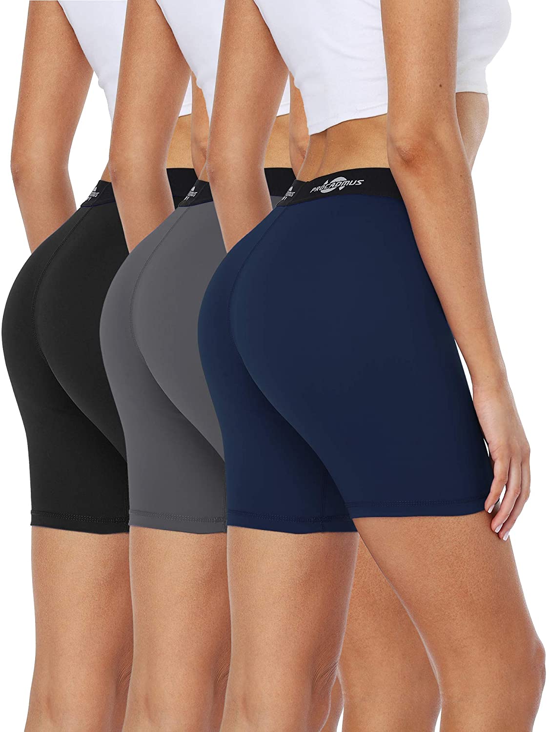 CADMUS Athletic Booty Shorts for Women 3 Pack High Waisted Workout Pro