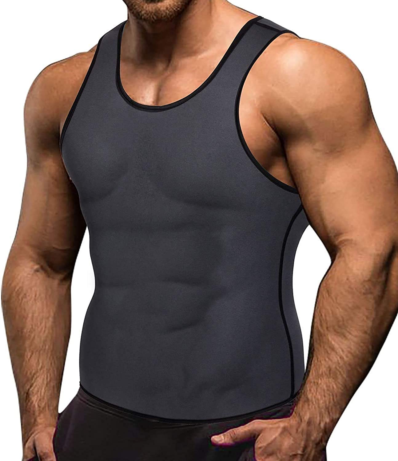 DoLoveY Men Neoprene Sauna Vest Weight Loss Sweat Suit Hot Corset Workout Body Shaper Waist Trainer 