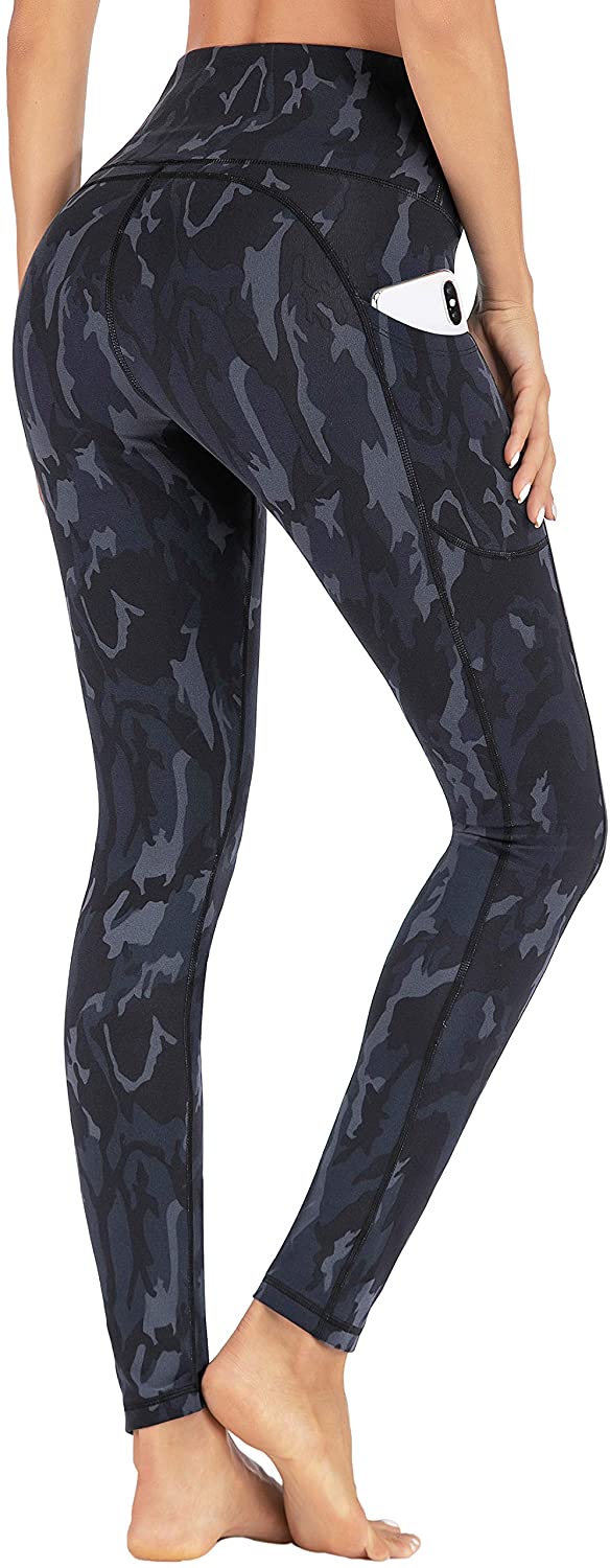 IUGA Leggings with Pockets for Women High Waisted Printed Yoga