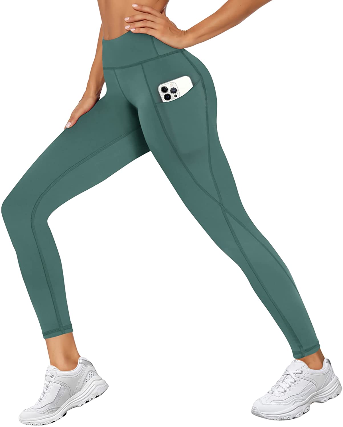 CAMPSNAIL Leggings with Pockets for Women-High Waisted Tummy