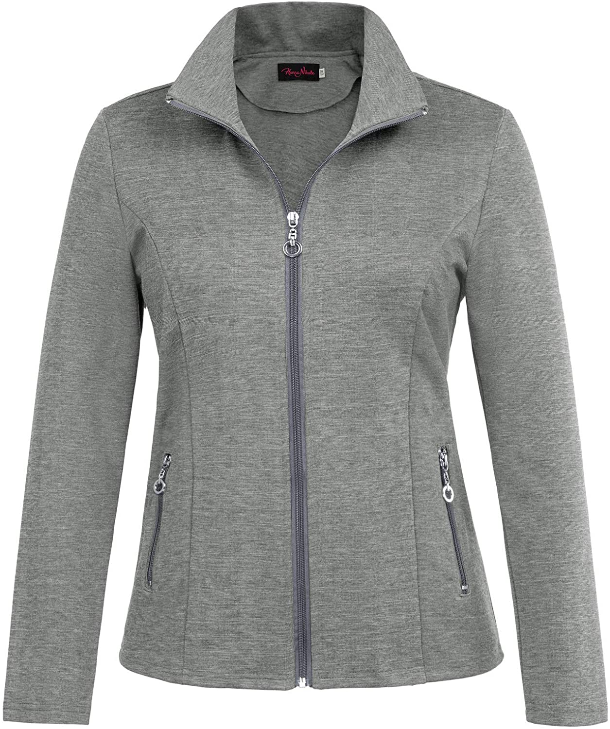 Hanna Nikole Women's Zip Front Warm-Up Jacket Plus Size Lightweight Jackets 