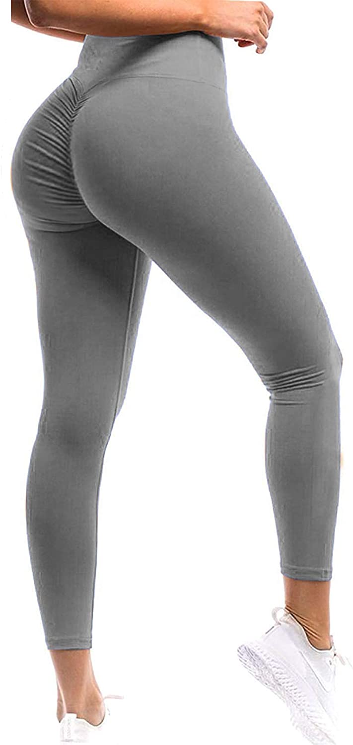 SEASUM Women's High Waist Yoga Pants Scrunched Booty Leggings Workout  Running Butt Enhance Textured Tights, #1umesh Red, XL : :  Fashion