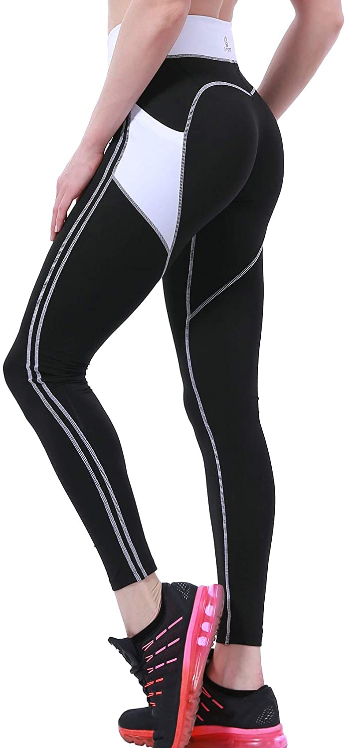 OVESPORT Womens Yoga Pants with Pockets High Waist Active Workout Leggings for Running Sports Fitness Gym