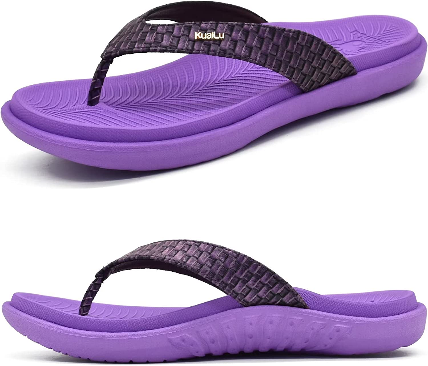 KuaiLu Womens Flip Flops Ladies Yoga Mat Comfortable Walking Thong Sandals