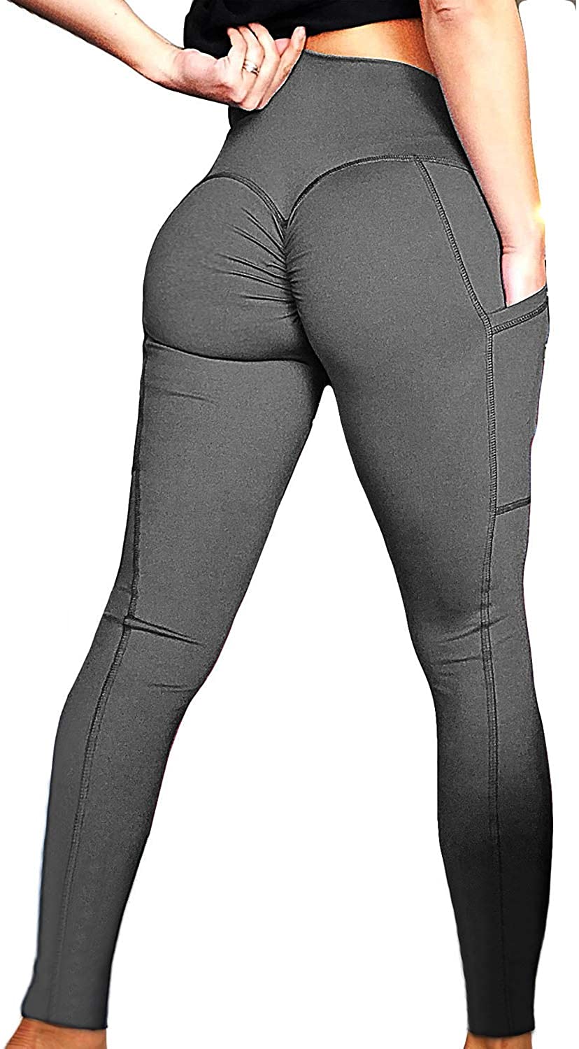 FITTOO Women Soft Leopard Snake Print Leggings Pockets Gym Sports Yoga Pants Bum 