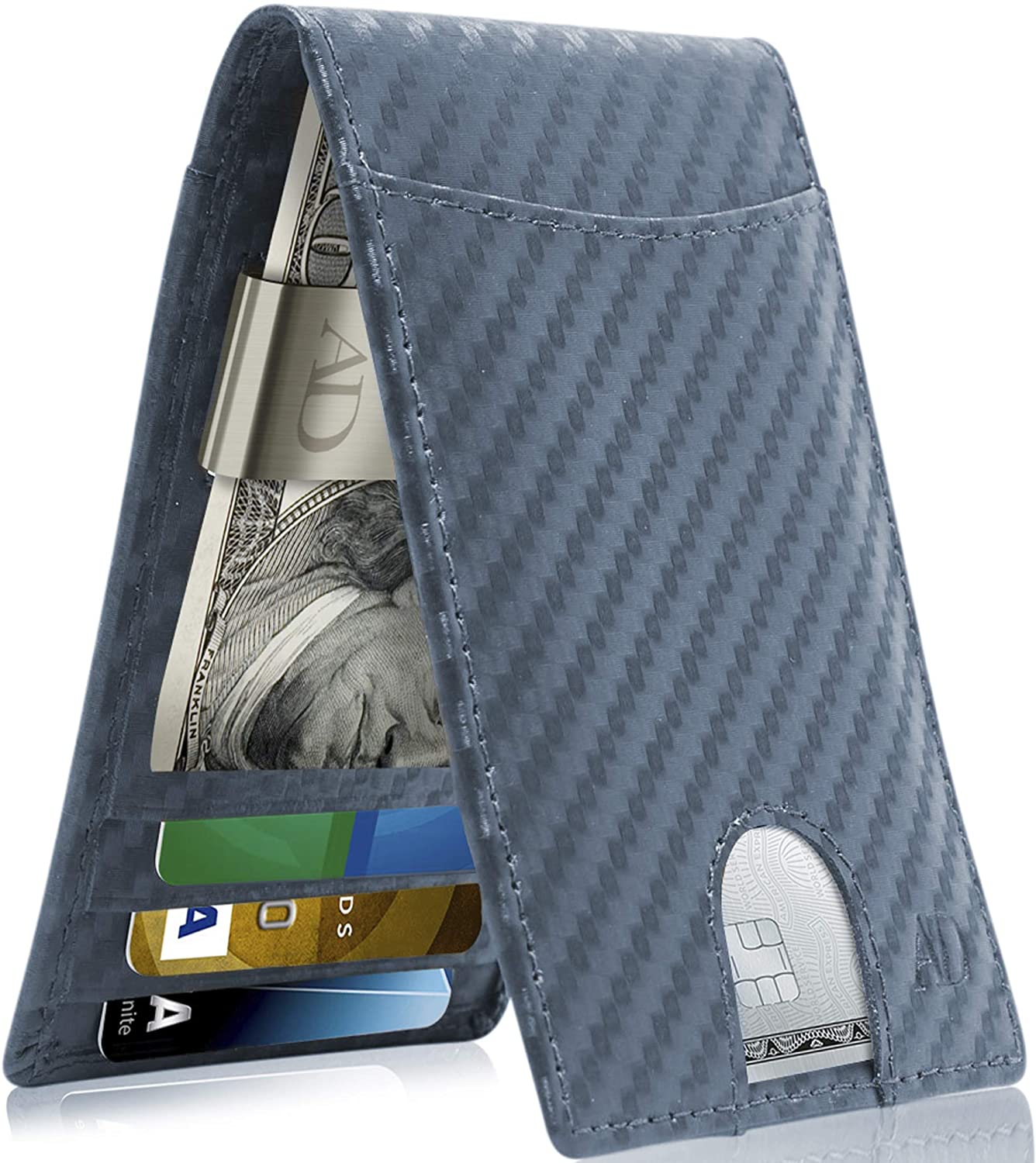 Real Leather Wallets For Men Money Clip Bifold Wallet RFID Front Pocket Thin Minimalist Mens Wallet Credit Card Holder 