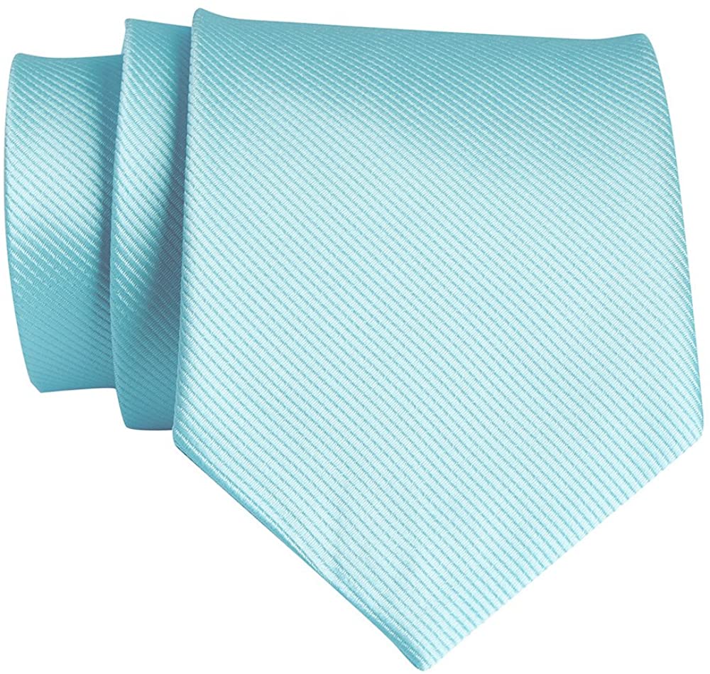 QBSM Mens Solid Polyester Textile Neckties Pure Color Neck Ties 